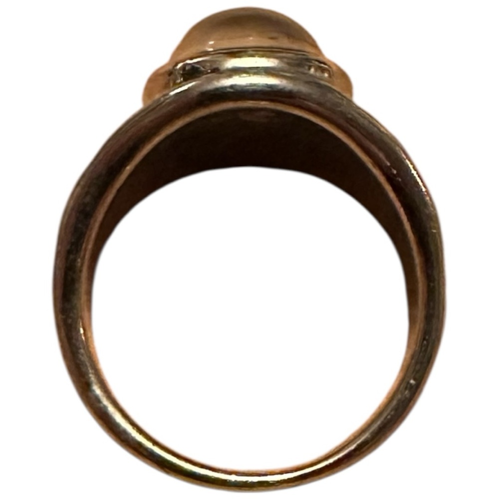 Mood Ring Stone Silver Tone Filigree Scroll Design - Picture 2 of 7